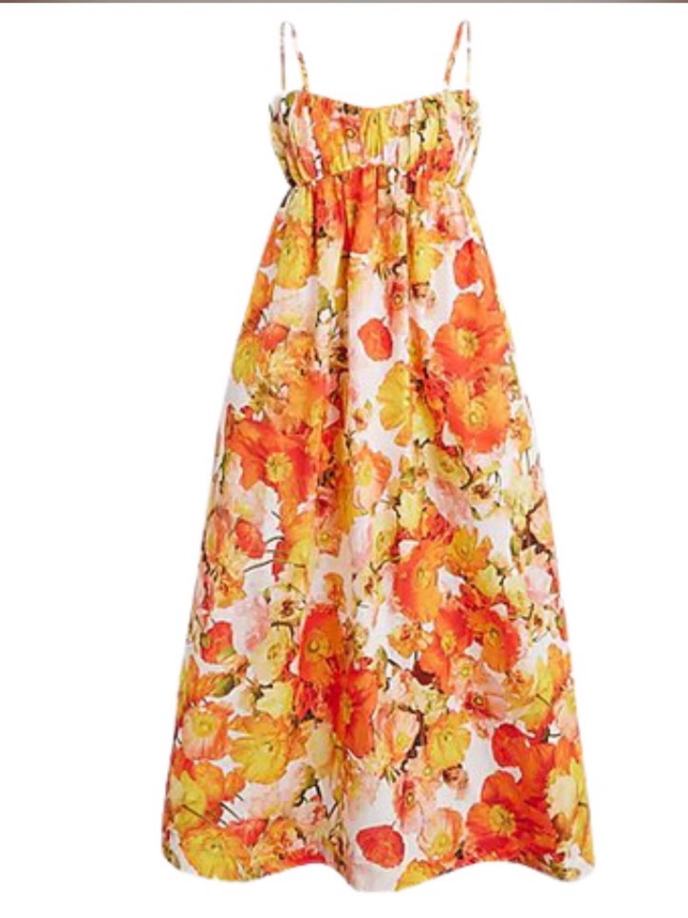 Jcrew Floral Spaghetti Strap Midi Dress Summer Vacation Graduation Beach Sz S